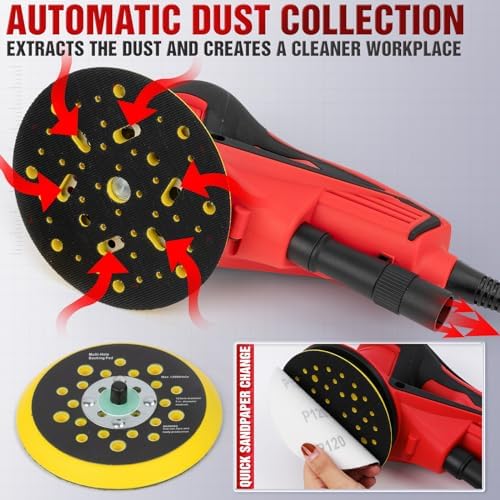 Autolock 350W Electric Random Orbital Sander with 5 & 6 Inch pads 1pcs