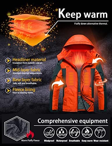 GEMYSE Men's Winter Ski Jacket Waterproof Snow Coat with Detachable Hood