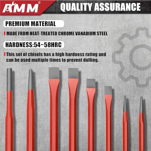 AMM 28-Piece Punch and Chisel Set, Heavy Duty Cr-V for Metal
