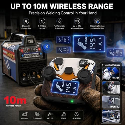 ANDELI 4-in-1 MIG Welder with 2.4GHz Wireless Remote 145A，110V/220V