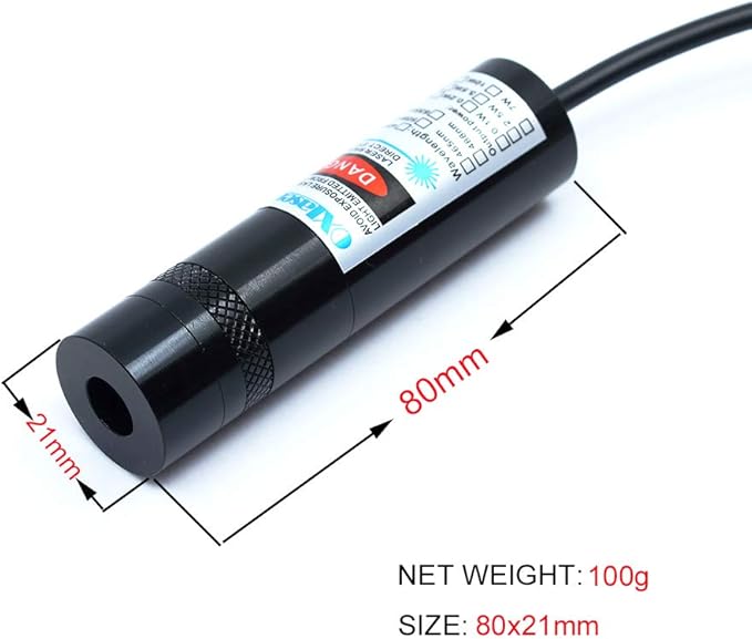 520nm Focusable High Power Green Line Module Line Generator 5V High Power Green Linear Locator for Cutting and Engraving Positioning