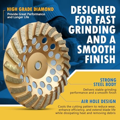 5" Diamond Grinding Wheel for Concrete Masonry 18 Segments 7/8"-5/8"