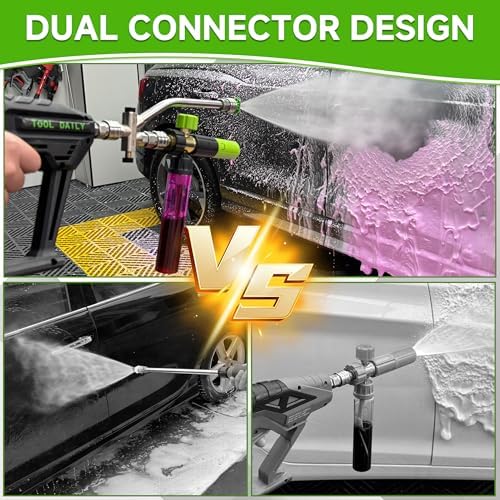 Tool Daily Pressure Washer Short Gun with Mini Foam Cannon Dual Connector