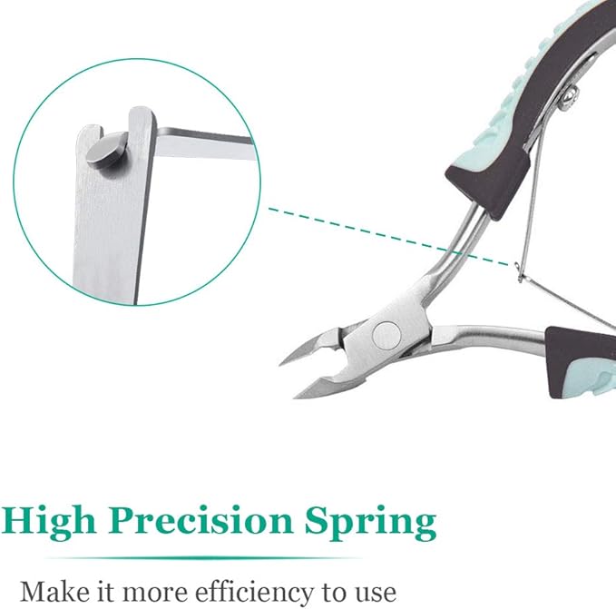 IVON Cuticle Trimmer with Pusher, Cuticle Cutter Remover - Rubber Non-slip Handle