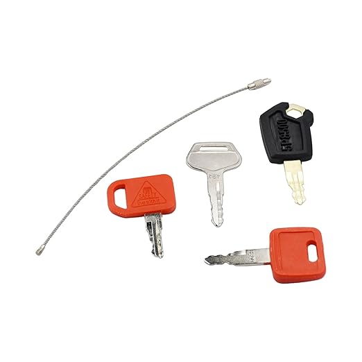 4 PCS Heavy Equipment Ignition Key Compatible with Komatsu Replace John Deere for Hitachi Cat Replace AT195302 H800 5P8500 787