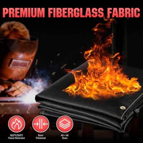 YESWELDER Silicone Coating Fiberglass Welding Blanket 4 x 6ft