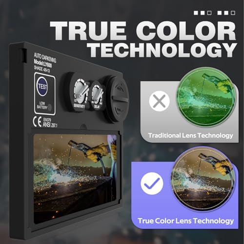 Auto-Darkening Welding Helmet, True Color, Shade 4/9-13