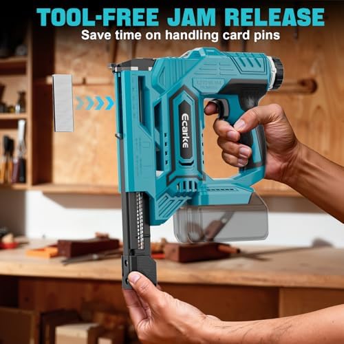 Ecarke Cordless Brad Nailer 2-in-1 Compatible with Makita 18V Battery, 18 Gauge Nail Gun 5/8 to 1-1/4 Inch with 2000 Nials for Wood Carpentry, Powered Electric, 2 Mode, Tool Only