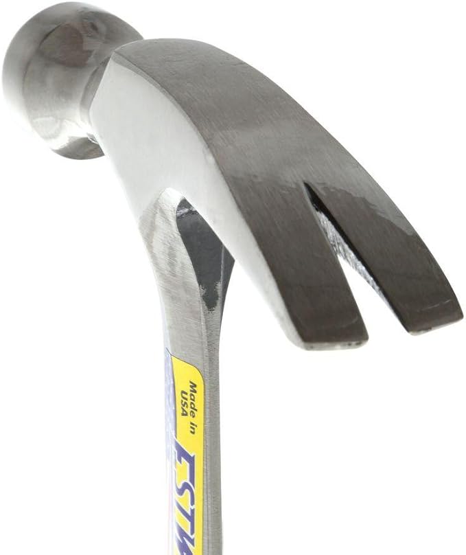 ESTWING Hammer - 12 oz USA Made Straight Rip Claw Hammer with Smooth Face & Shock Reduction Grip - E3-12S