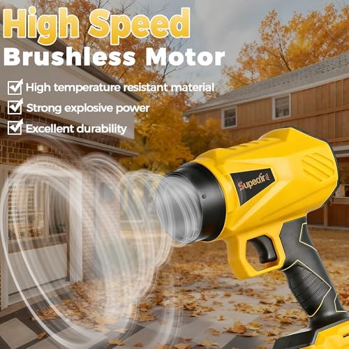 Leaf Blower Cordless - Handheld Electric Blower with 2 X 4.0Ah Batteries and Charger, 700CFM Stepless Speed, Powerful Blower with 2 Extended Nozzle, Lightweight Blower for Yard/Garage/Lawn Cleaning