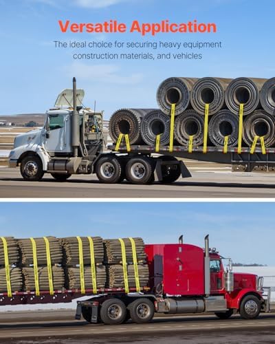 VEVOR Truck Straps, 4" x 30' Tie Down w/Flat Hooks 18,000lbs Break Strength