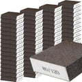 Gisafai 100 Pcs Dual Angle Sanding Sponge Bulk, 80/120 Grit Double Sided Reusable Washable Sponge Sandpaper Block for Drywall, Wood, Metal, Glass, Med/fine