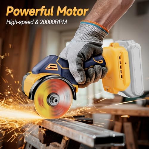 Cordless Cut Off Tool Compatible with Dewalt 20V Max Battery, 3" Mini Cut Off Tool 20000 RPM, 5 Saw 3” Blades for Metal/Wood/Tile/Plastic Cutting, Removable Dust Cover, No Battery