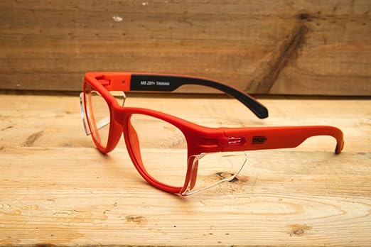 MAGID Y50 Safety Glasses for Construction | Red Frame — 48-Pack, Clear Lens | Side Shields, ANSI Z87.1+, Anti-Fog, Scratch-Resistant, 99.9% UV Protection, Polycarbonate Lens
