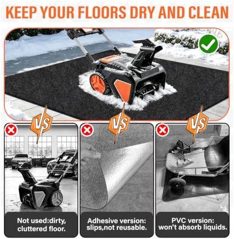 60x72in Snow Blower Mat, Absorbent Snow Blower Floor Mat