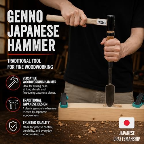 KAKURI Japanese Chisel Hammer for Woodworking 20 oz – Large Striking Face