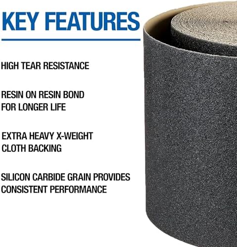 Mercer Industries 400080 Silicon Carbide Floor Sanding Roll, 8" x 50 yd, Grit 80F