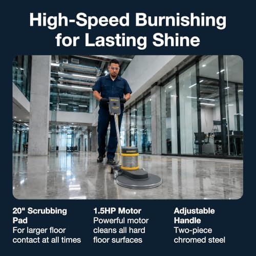 Koblenz B-1500-P High Speed Floor Buffer, Cord, 1.5 HP Commercial Burnisher