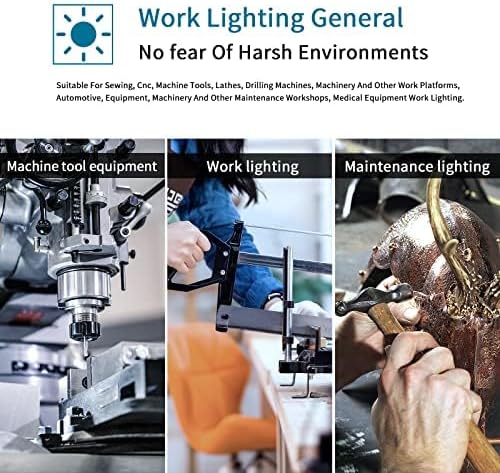 Magnetic Work Light,8W Lathe Machine Light with 12T Magnetic Base,Led Work Light for Lathe Machine/Drill Press