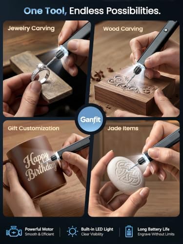 Engraving Pen for Metal, Wood, Glass and Plastic, Gift for Teens, Black