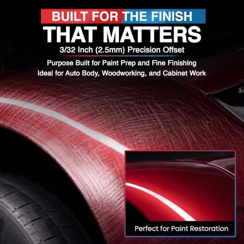 EVERGRADE Cordless Professional DA Random Orbital Sander, AWARD WINNING BRAND, Pneumatic-Performance, 16V Brushless Palm Sander, 3/32" (2.5mm) Offset for Wood, Auto Body, Paint Prep (EVK-332SK5)