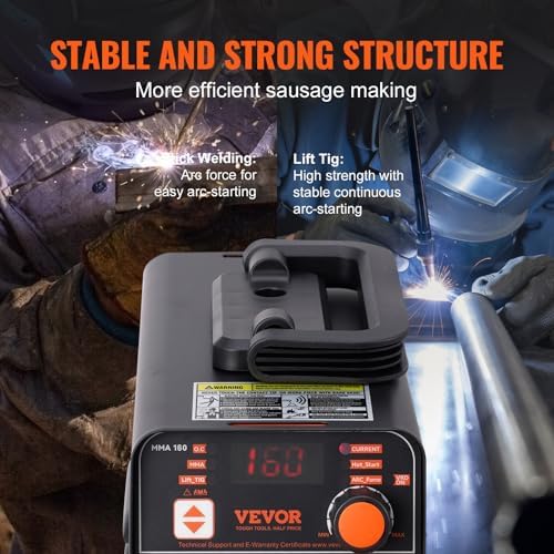 VEVOR Stick Welder, 160Amp 2 in 1 ARC/Lift Tig Welder Machine 110/220V with Hot Start Arc Force Anti-Stick