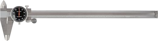 CME Dial Calipers, 0 to 12" Measurement Range, 0.001" Measurement Increment, ±0.002" Accuracy, Black Dial Face Color