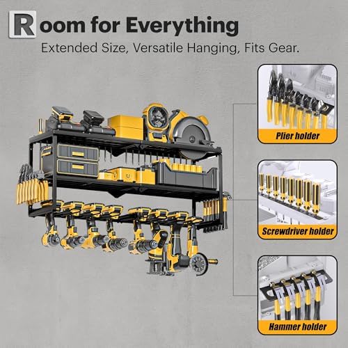 Spampur Power Tool Organizer Wall Mount, 15 Min Assembly, Maximum 150lb load
