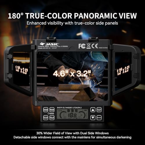 JASIC Intelligent Auto-Darkening Welding Helmet,180°Panoramic View