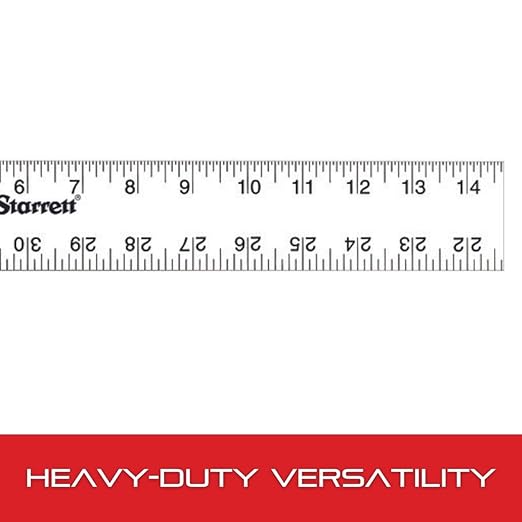 Starrett Straight Edge Aluminum Rule - Ideal for Schools, Shops, Metal and Wood Workers - 36" Length, 2" Width, .081" Thickness, 1/8", 1/16" English - ASE-36