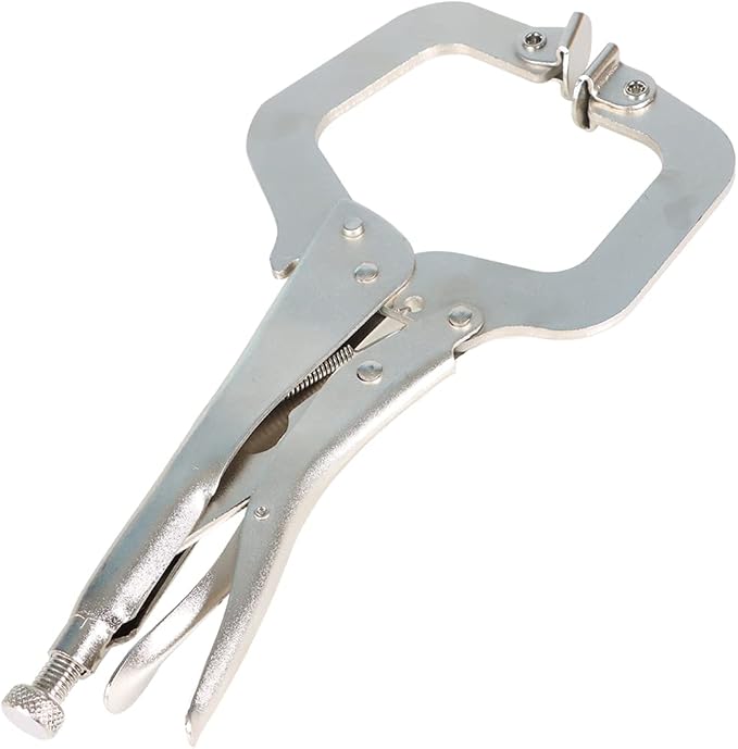 10Pcs 11 Inch Locking C Clamps with Swivel Pads Locking Alloy Steel C Clamps Set Heavy Duty C-Type Locking Plier Table and Tool Vise Grip.