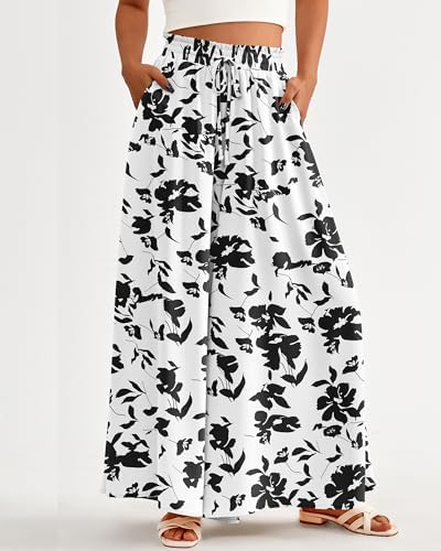 BTFBM Wide Leg Flowy Palazzo Pants for Women