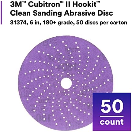 3M Cubitron II Hookit Clean Sanding Abrasive Disc, 737U, 31374, 6 in, 180+