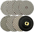 SHDIATOOL 5 Inch Dry Diamond Polishing Pads Set of 7 Pieces Plus a Rubber Backer for Granite Marble Quartz