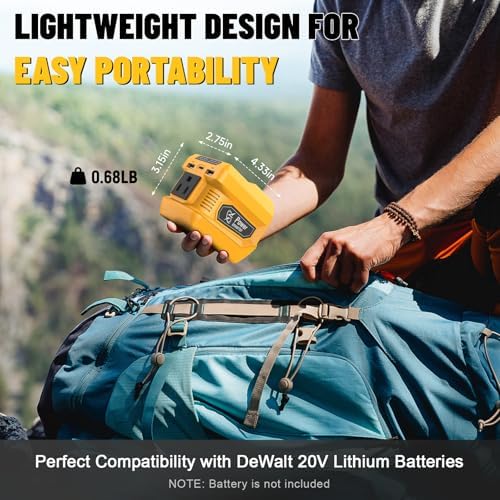 220W Azocek Power Inverter Compatible with Dewalt 20V Battery