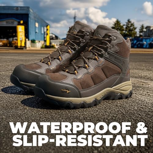 NORTIV 8 Men's Waterproof Steel Toe Work Boots