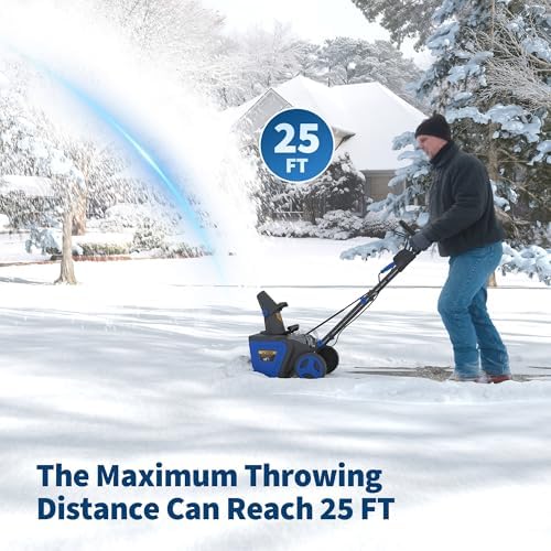 Cordless Snow Blower, 20 Inch Electric Snow Thrower, with 2x20V 4.0Ah Battery and Charger, Dual LED Lights & Brushless Motor, 25 Ft Throwing Distance, 12 in Deep Cleanup, for Sidewalks and Driveways