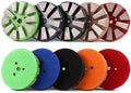 5PCS 3" 10 Segments Metal Bond Diamond Grinding Polishing Pad Concrete Marble Granite (Mix)