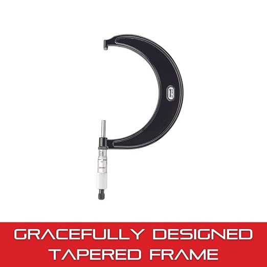 Starrett Outside Micrometer with One-Piece Spindle, Satin Chrome Finish and Tapered Frame - Quick and Easy Adjustment, 4-5" Range, .0001" Graduation - T436.1XRL-5