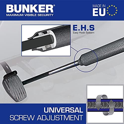 Bunker BB83/B High-end Steering Wheel Brake Pedal Lock, Up to 80cm, Easier and More Precise Adjustment, Heavy Dutty Universal Clutch Anti Theft Bar Lock Device for Car Truck Van, Motorhomes Camper