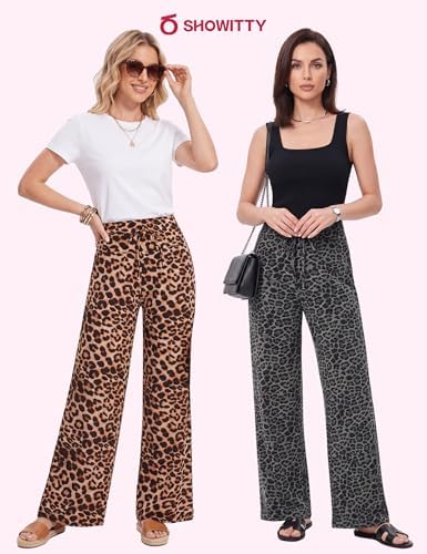 Showitty Wide Leg Pants for Women with Pockets, High Waist Yoga Lounge