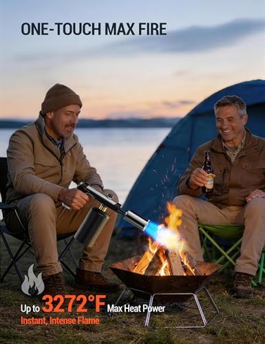 ThermoMaven Propane Torch Gun, One-Touch Max Fire Flame Thrower, Red