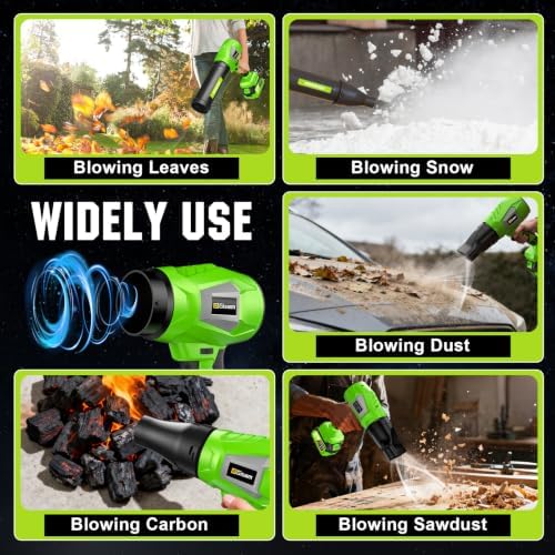Cordless Leaf Blower, 1.8Lbs Brushless Handheld Turbo Jet Blower, 6 Speed