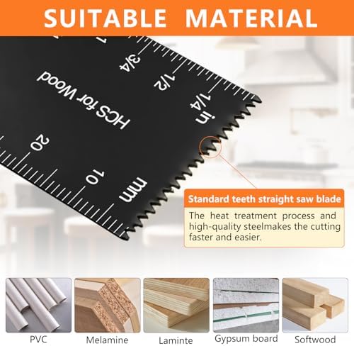 AIFICUT 40 Pcs Oscillating Saw Blades Universal Wood Plastics Metal Titanium Multitool Blades Kits Fit Dewalt Rockwell Milwaukee Makita Bosch