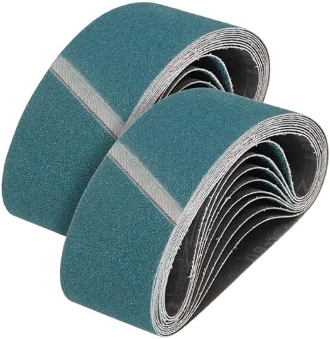 HARFINGTON 3 x 21 Inch Sanding Belts, 24 Pcs 40/60/80/120 Grit Zirconia Abrasive Belt Sander File Belt for Woodworking, Metal Polishing, Knife Sharpener