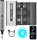 AM ARROWMAX Mini Engraving Pen, Cordless Rotary Tool with 36 Bits, Aluminum Case, Bluetooth, APP, Wireless Magnetic Charge, Engraving Tool for Jewelry, Wood, Glass, Carving (SGS MINI)