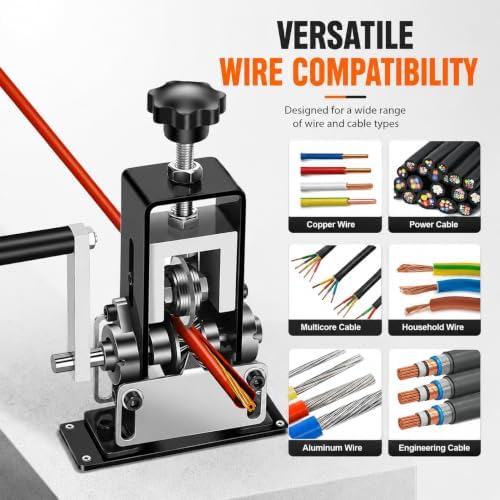 Manual Wire Stripping Machine, Drill Powered Wire Stripper Tool for 1.5-25mm Copper Cable, Tungsten Steel Blade Wire Peeler Machine, Hand Crank Scrap Wire Recycling Tool, ZT-001
