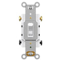 AIDA 1 Pack 4 Way Toggle Light Switch, 15 Amp, 120 Volt, Toggle Framed AC Quiet Switch, in Wall On/Off Switch Replacement, Self-Grounding, Residential and Commercial Grade, UL,Glossy White