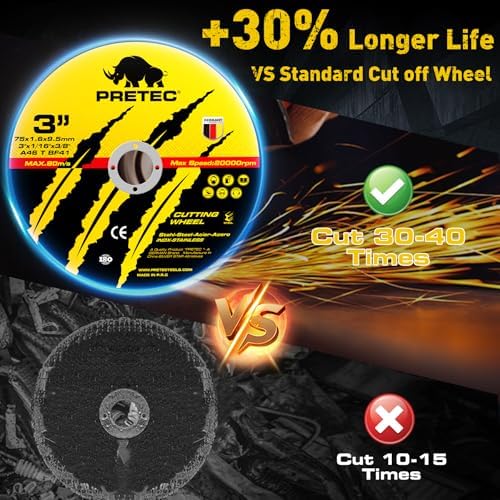 3 Inch Cut Off Wheels, 200 Pack Metal and Stainless Steel Cutting Wheel