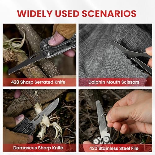 33-in-1 Multitool Pliers, Full-size, EDC Knife, Stainless Steel